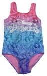 Růžovo-modro-fialové jednodílné plavky s Disney Princeznami  