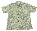 Béžovo-zelená vzorovaná košile 