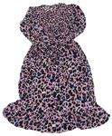 Růžové žabičkové šaty s leopardím vzorem George