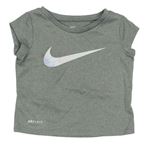 Šedé melírované sportovní tričko s logem Nike