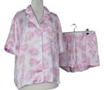 2set - Dámské bílo-růžové pyžamo s lístky Primark 