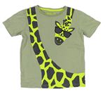 Zelenošedé tričko se žirafou Urban