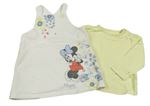 2Set - Smetanové teplákové šaty s Minnie + citronové triko Disney