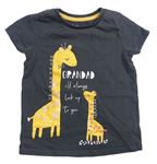 Tmavošedé tričko s žirafami Nutmeg