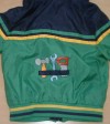 Tmavomodro-zelená šusťáková jarní bundička s kapucí 