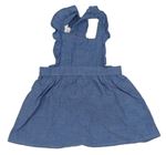 Modrá plátěná sukně s laclem H&M