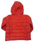 Červená šusťáková prošívaná zateplená bunda s kapucí zn. Joules 
