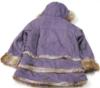Fialovo-béžový semišový zimní kabátek s kapucí a chlupy zn.George 