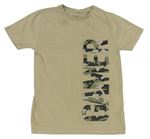 Béžové tričko s army nápisem Next