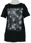 Dámské černé tričko s hvězdičkami MNG 