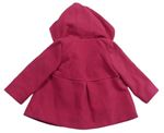Růžový flaušový podšitý kabát s kapucí zn. Monsoon