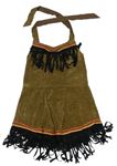 Kostým - Béžové semišové šaty s třásněmi - Indiánka 