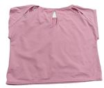 Růžové sportovní crop tričko s nápisy zn. Matalan