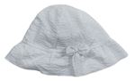 Bílý pruhovaný krepový klobouks mašlí Nutmeg