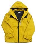 Žluto-černá šusťáková podzimní bunda s kapucí H&M