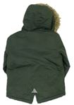 Khaki šusťáková zateplená bunda s kapucí zn. Primark