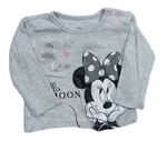 Světlešedé triko s Minnie a nápisy Disney