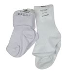 3x bílé žebrované ponožky