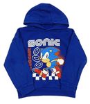 Modrá mikina se Sonicem a kapucí 