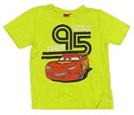 Žlutozelené tričko s potiskem - Cars Disney