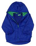 Safírová šusťáková jarní bunda s kapucí Benetton