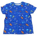 Modro-barevné pyžamové tričko s vesmírem Pep&Co