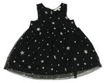 Černé tylové šaty s hvězdami E-Vie