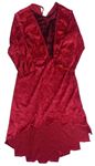Kostým - Červené sametové šaty 