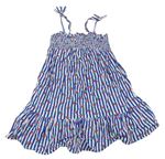 Námořnicky modro-bílé pruhované letní šaty s třešničkami PRIMARK
