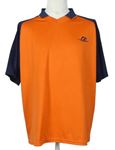 Pánské oranžovo-tmavomodré sportovní tričko s límečkem Crane 