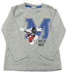 Šedé triko s Mickeym Disney