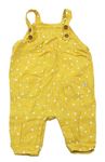 Žluté puntíkaté mušelínové laclové kalhoty Topomini