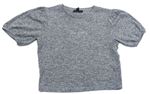 Šedé melírované žebrované úpletové tričko s nápisem New Look