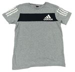 Šedo-černé tričko s logem Adidas