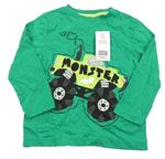 Zelené triko s monster truckem F&F