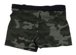 Tmavošedo-šedo-černé army nohavičkové plavky COTTON ON KIDS
