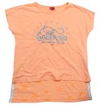 Neonově oranžové tričko s nápisy S. Oliver