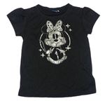 Černé třpytivé tričko s Minnie Disney