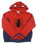 Červeno-modrá propínací mikina s pavoukem a kapucí - Spiderman Marvel