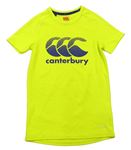 Neonově žluté sportovní funkční tričko s logem Canterbury
