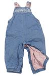 Modré podšité laclové kalhoty riflového vzhledu s výšivkami M&S