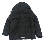 Černo-šedá melírovaná prošívaná šusťáková zimní bunda s kapucí zn. YIGGA