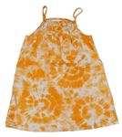 Oranžovo-bílé batikované lehké šaty zn. H&M