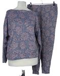 Dámské růžovo-modré květované pyžamo Nutmeg 