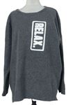 Dámský šedý vlněný svetr s nápisem SimpleBe 