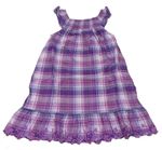 Fialovo-lila kostkované šaty s madeirou H&M