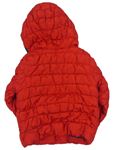 Červená šusťáková prošívaná zateplená bunda s kapucí zn. Mothercare