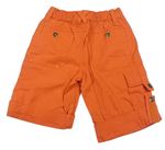 Tmavooranžové plátěné rolovací kalhoty s kapsou zn. Y-STAR