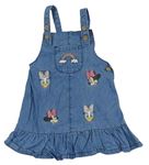 Modré laclové riflové šaty s Minnie a Daisy Disney