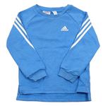 Modrá mikina s pruhy a logem Adidas